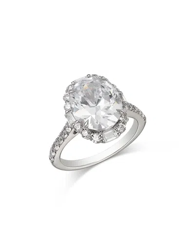 Bloomingdale's Fine Collection Certified Lab Grown Diamond Oval Halo Engagement Ring In 18k White Gold, 6.0 Tcw