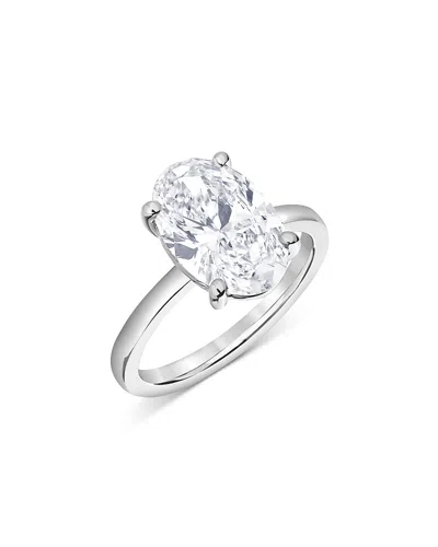 Bloomingdale's Fine Collection Certified Lab Grown Diamond Oval Solitaire Engagement Ring In 18k White Gold, 3.50 Tcw