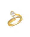 Bloomingdale's Fine Collection Certified Lab Grown Diamond Pear & Round Bypass Ring In 14k Yellow Gold, 1.0 Tcw In Gold