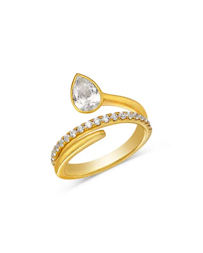 Bloomingdale's Fine Collection Certified Lab Grown Diamond Pear & Round Bypass Ring In 14k Yellow Gold, 1.0 Tcw