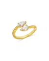 Bloomingdale's Fine Collection Certified Lab Grown Diamond Pear Bypass Ring In 14k Yellow Gold, 1.0 Tcw In Gold
