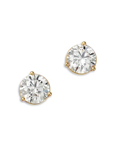 Bloomingdale's Fine Collection Certified Lab Grown Diamond Stud Earrings In 18k Yellow Gold, 5.0 Tcw In Metallic