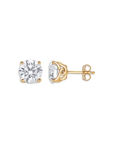 Bloomingdale's Fine Collection Certified Lab Grown Diamond Tulip Setting Stud Earrings In 18k Yellow Gold, 3.0 Tcw