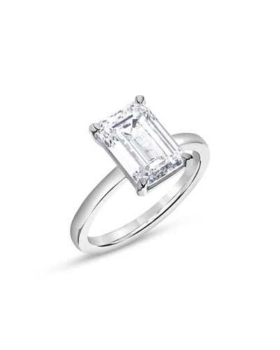 Bloomingdale's Fine Collection Certified Lab Grown Emerald-cut Diamond Engagement Ring In 18k White Gold, 4.50 Tcw