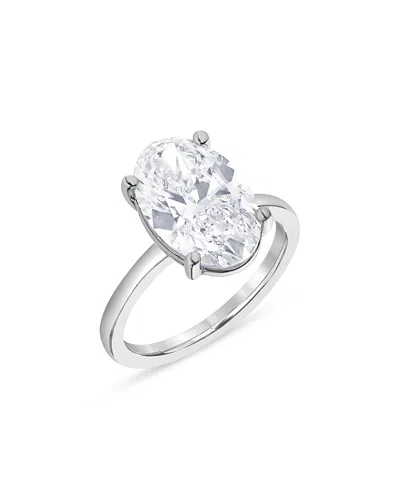 Bloomingdale's Fine Collection Certified Lab Grown Oval-cut Diamond Engagement Ring In 18k White Gold, 4.50 Tcw