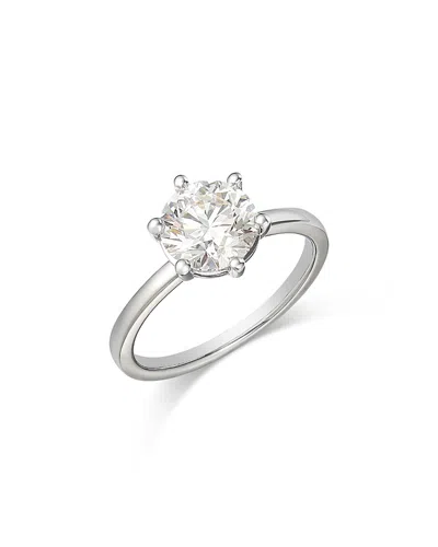 Bloomingdale's Fine Collection Certified Lab Grown Round Diamond Engagement Ring In 18k White Gold, 2.0 Ct. T. W.