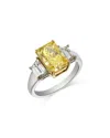 Bloomingdale's Fine Collection Certified Lab Grown White & Yellow Radiant Cut Diamond Engagement Ring In 18k White & Yellow Gold, 4