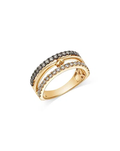 Bloomingdale's Fine Collection Champagne & Brown Diamond Faux Stack Band In 14k Yellow Gold, 0.67 Ct. T. W.