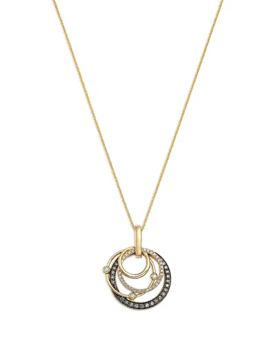Bloomingdale's Fine Collection Champagne & Brown Diamond Pendant Necklace In 14k Yellow Gold, 0.50 Ct. T. W.