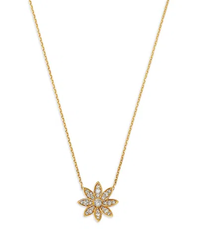 Bloomingdale's Fine Collection Champagne Diamond Starburst Pendant Necklace In 14k Yellow Gold, 0.37 Tcw