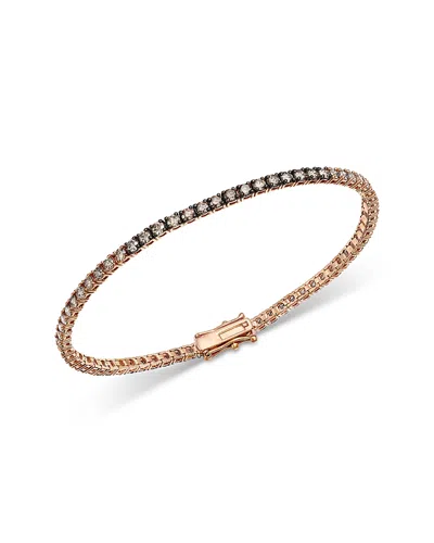 Bloomingdale's Fine Collection Champagne Diamond Tennis Bracelet In 14k Rose Gold, 3.0 Tcw