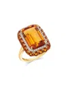 Bloomingdale's Fine Collection Citrine & Diamond Halo Ring In 14k Yellow Gold In Gold