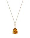 Bloomingdale's Fine Collection Citrine & Diamond Pendant Necklace In 14k Yellow Gold, 18 In Gold