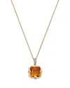 Bloomingdale's Fine Collection Citrine & Diamond Pendant Necklace In 14k Yellow Gold, 18 In Gold