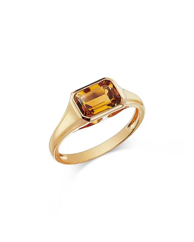 Bloomingdale's Fine Collection Citrine Emerald Cut Ring In 14k Yellow Gold