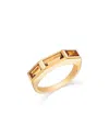 Bloomingdale's Fine Collection Citrine Emerald Cut Three Stone Ring In 14k Yellow Gold In Orange/gold