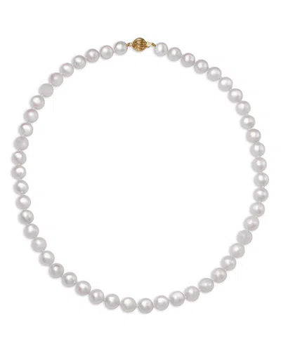 Bloomingdale's Fine Collection Cultured Akoya Pearl Necklace In 14k Yellow Gold, 18 In White