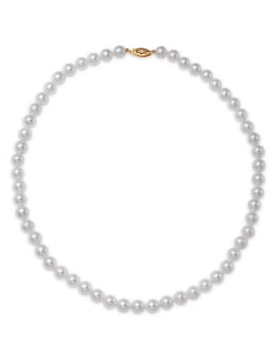 Bloomingdale's Fine Collection Cultured Akoya Pearl Necklace In 14k Yellow Gold, 18 In White