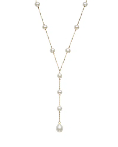 Bloomingdale's Fine Collection Cultured Freshwater Pearl Lariat Necklace In 14k Yellow Gold, 18 In White