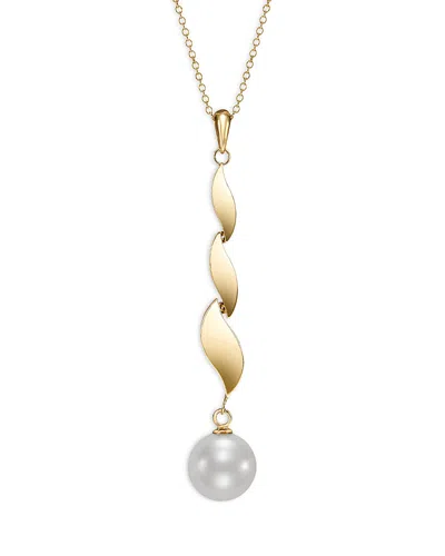 Bloomingdale's Fine Collection Cultured Freshwater Pearl Link Pendant Necklace In 14k Yellow Gold, 16-18