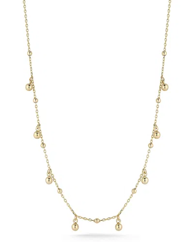 Bloomingdale's Fine Collection Dangling Polished Ball Charm Necklace In 14k Yellow Gold, 17 In Pink