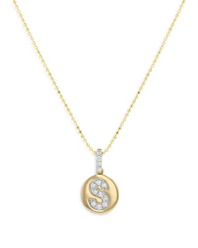 Bloomingdale's Fine Collection Diamond Accent Initial Pendant Necklaces In 14k Yellow Gold, 0.05-0.10 Ct. T. W. - Exclusive In S