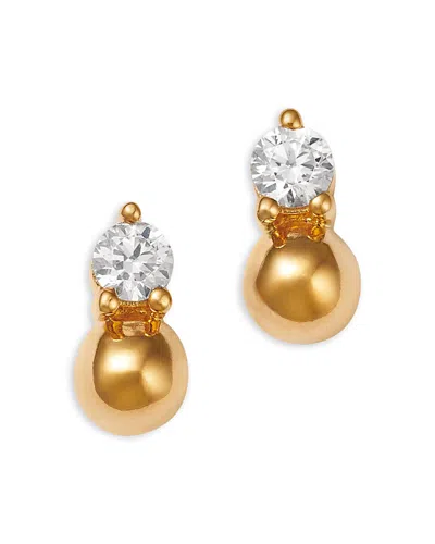 Bloomingdale's Fine Collection Diamond & Polished Bead Stud Earrings In 14k Yellow Gold, 0.2 Ct. T. W.