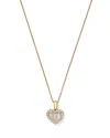 Bloomingdale's Fine Collection Diamond Baguette & Round Heart Pendant Necklace In 14k Yellow Gold, 0.33 Ct. T. W. In Gold