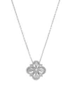 Bloomingdale's Fine Collection Diamond Baguette & Round Quatrefoil Pendant Necklace In 14k White Gold, 1.20 Ct. T. W. In White