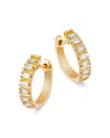 Bloomingdale's Fine Collection Diamond Baguette Huggie Hoop Earrings In 14k Yellow Gold, 0.25 Ct. T. W. In Gold