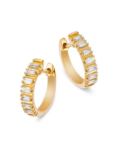 Bloomingdale's Fine Collection Diamond Baguette Huggie Hoop Earrings In 14k Yellow Gold, 0.25 Ct. T. W.