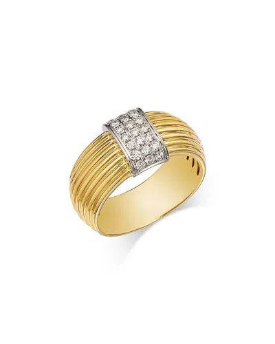 Bloomingdale's Fine Collection Diamond Band Ring In 14k White & Yellow Gold, 0.25 Tcw