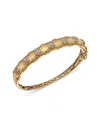 Bloomingdale's Fine Collection Diamond Bangle With Flowers In 14k Yellow Gold, 1.28 Ct. T. W. In Gold