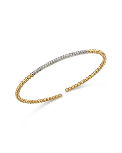 Bloomingdale's Fine Collection Diamond Beaded Bracelet In 14k White & Yellow Gold, 0.25 Tcw