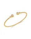 Bloomingdale's Fine Collection Diamond Beaded Flexible Open Cuff Bracelet In 14k Yellow Gold, 0.25 Tcw In Gold