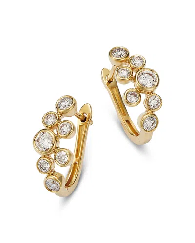 Bloomingdale's Fine Collection Diamond Bezel Cluster Earrings In 14k Yellow Gold, 1.0 Tcw