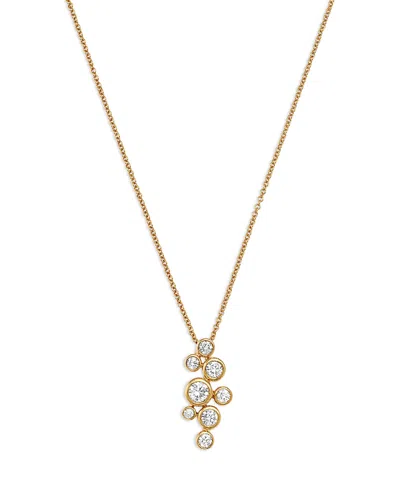 Bloomingdale's Fine Collection Diamond Bezel Cluster Pendant Necklace In 14k Yellow Gold, 0.50 Tcw