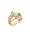 Bloomingdale's Fine Collection Diamond Bezel Multirow Crossover Ring In 14k Yellow Gold, 0.76 Ct. T. W.