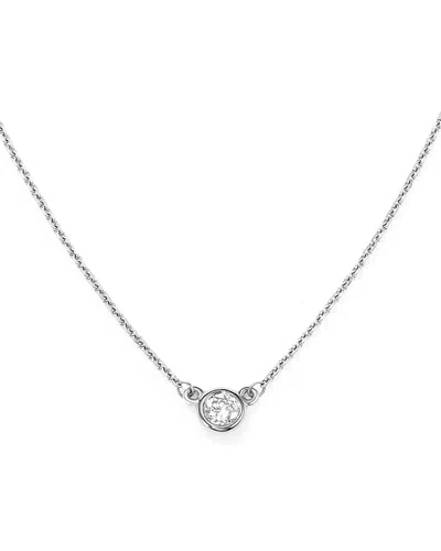 Bloomingdale's Fine Collection Diamond Bezel Set Pendant Necklace In 14k White Gold, .15 Tcw
