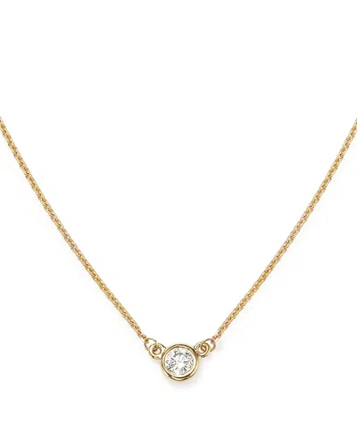 Bloomingdale's Fine Collection Diamond Bezel Set Pendant Necklace In 14k Yellow Gold, .15 Tcw