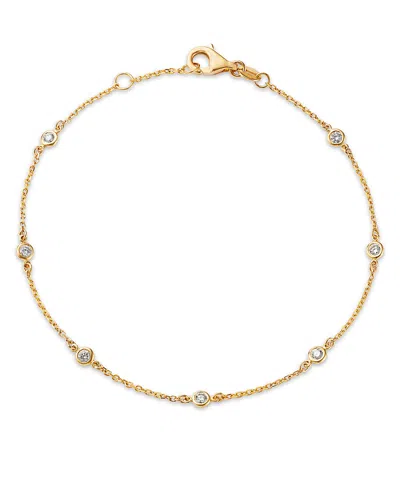 Bloomingdale's Fine Collection Diamond Bezel Station Bracelet In 14k Yellow Gold, 0.25 Tcw