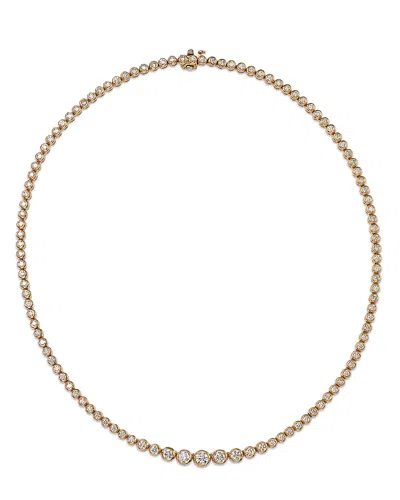 Bloomingdale's Fine Collection Diamond Bezel Tennis Necklace In 14k Yellow Gold, 6.0 Ct. T. W.