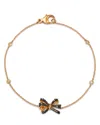 Bloomingdale's Fine Collection Diamond Bow Pendant Bracelet In 14k Yellow Gold, 0.25 Ct. T. W. In Black/gold