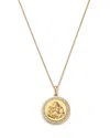 Bloomingdale's Fine Collection Diamond Buddha & Lotus Charms Pendant Necklace In 14k Yellow Gold, 0.33 Ct. T. W.