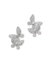 Bloomingdale's Fine Collection Diamond Butterfly Cluster Earrings In 14k White Gold, 0.90 Ct. T. W. In White