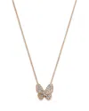 Bloomingdale's Fine Collection Diamond Butterfly Pendant Necklace In 14k Rose Gold, 0.33 Ct. T. W. In Pink