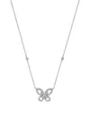 Bloomingdale's Fine Collection Diamond Butterfly Pendant Necklace In 14k White Gold, 0.30 Tcw In Gold