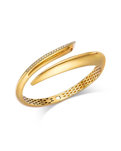 Bloomingdale's Fine Collection Diamond Bypass Bangle Bracelet In 14k Yellow Gold, 0.33 Ct. T. W.