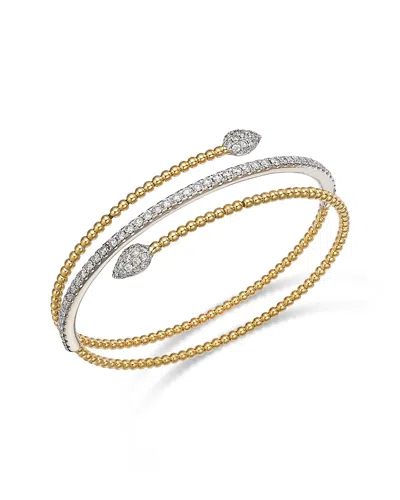 Bloomingdale's Fine Collection Diamond Bypass Bracelet In 14k Two Tone Gold, 1.8 Tcw In Multi
