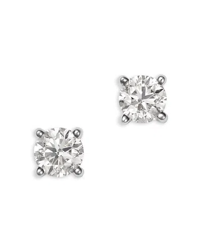 Bloomingdale's Fine Collection Diamond Certified Solitaire Studs In 14k White Gold, 1.0 Ct. T. W.